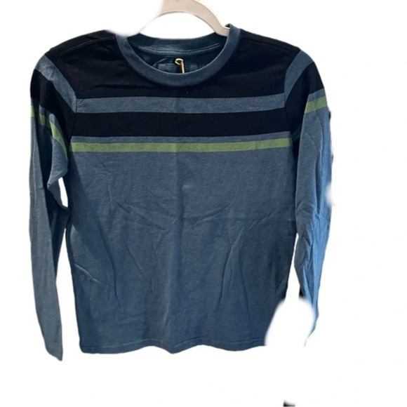 Fat Face Boys Large 10/11 Blue Striped Long Sleeve Shirt NWT - Picture 1 of 5